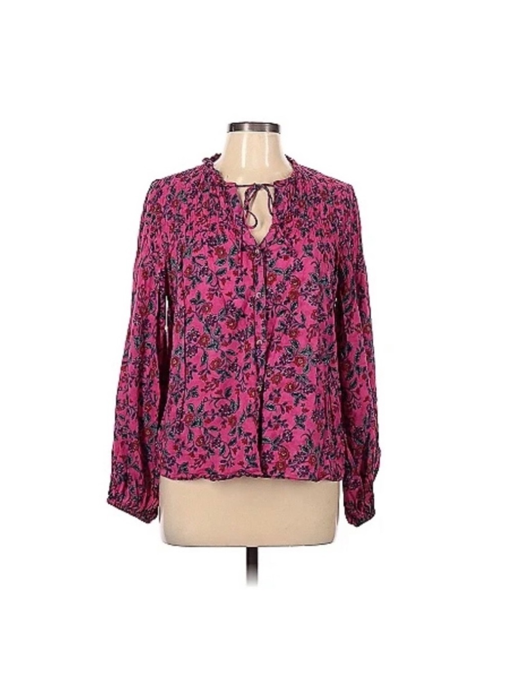 Maeve Anthropologie Floral Button Down Blouse Size M boho prairie coastal chic